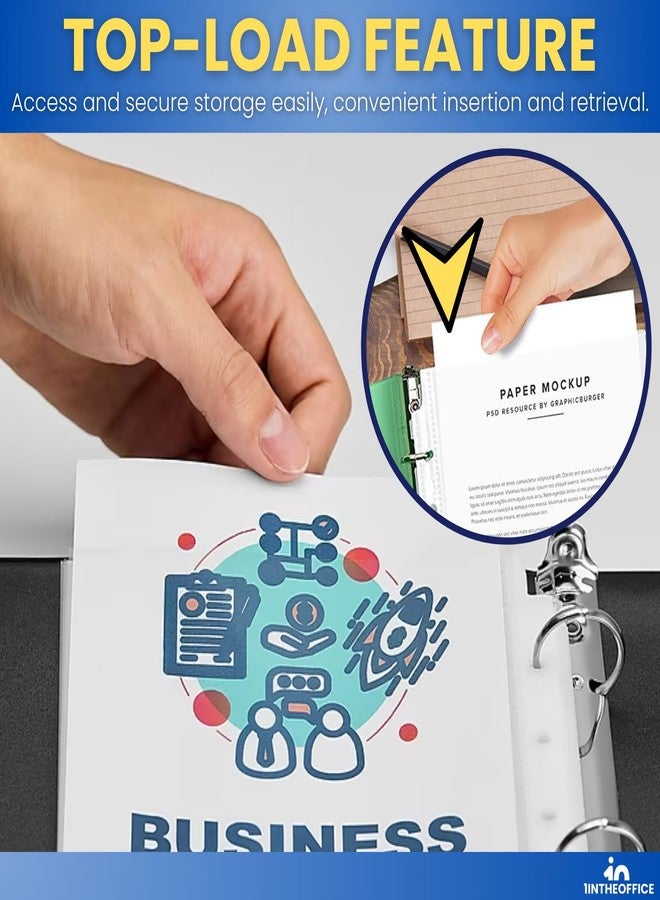 1إن ذا أوفيس أغطية حماية أوراق المجلدات الصغيرة من 1InTheOffice، مقاس 5.5 × 8.5 بوصة، تحميل علوي، شفافة، عبوة من 25 قطعة - Image 4