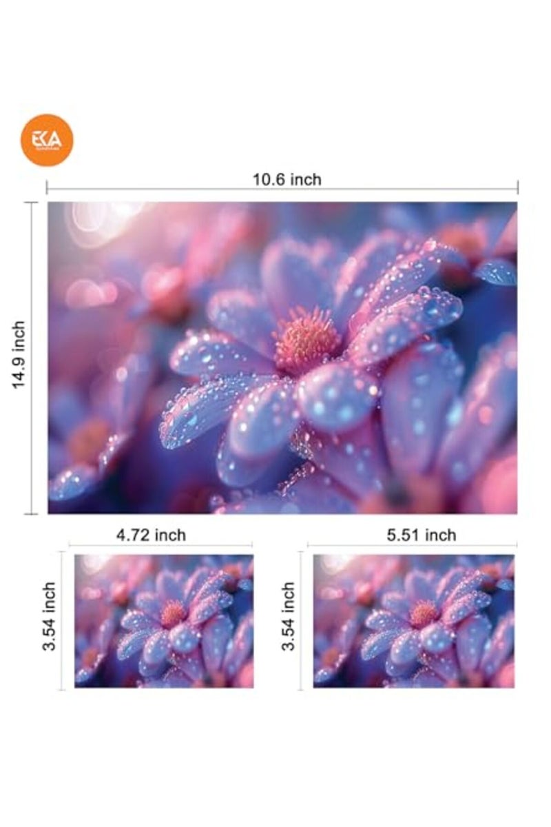 Home Trove ALAYRA Purple Flowers Droplet Digital Art, Laptop Skin Sticker Decal,13.3 14 15 15.4 15.6 Inch Laptop Universal Vinyl Skin Sticker Cover,Dustproof, Waterproof,Decal Protector With Free 2 Wrist Pads - Image 2