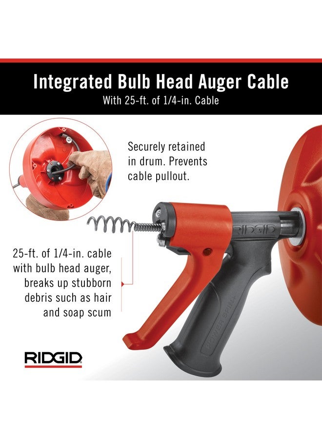 Ridgid 57043 POWER SPIN+ Power Spinner Drain Cleaner - Image 4