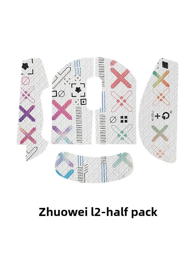 Applicable To ZOWIE Zhuowei U2 Mouse Anti-slip Stickers Wireless Special Sweat-absorbing Side Skirt U2 Stickers All-inclusive Protective Side Film-Color:[half Pack] Gradient Color Print Collection [free Cleaning Cotton]  - Image 1