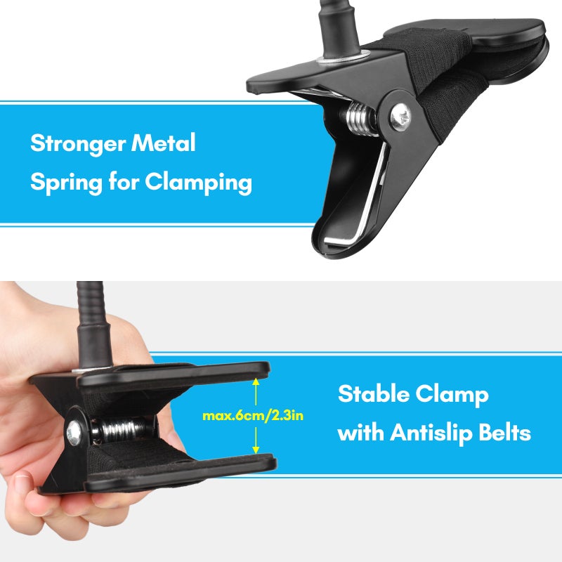 72cm/28in Webcam Stand Flexible Desk Mount Bracket with 1/4 Inch Screw 1kg Load Capacity for Web Camera C930e/C930/C920/C922x/C922/C925e/C615 for Smartphone Small LED Video Light - Image 2