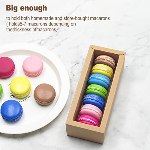 KBG 25 Pcs Brown Macarons Boxes of 6,Desserts Small Macaron Container Bakery Box also fits for Muffins and Cookies 7.2 inch×1.96 inch×1.96 inch（Does not contain macaron cookies） - Image 4