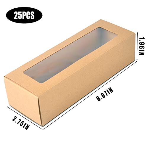 KBG 25 Pcs Brown Macarons Boxes of 6,Desserts Small Macaron Container Bakery Box also fits for Muffins and Cookies 7.2 inch×1.96 inch×1.96 inch（Does not contain macaron cookies） - Image 2