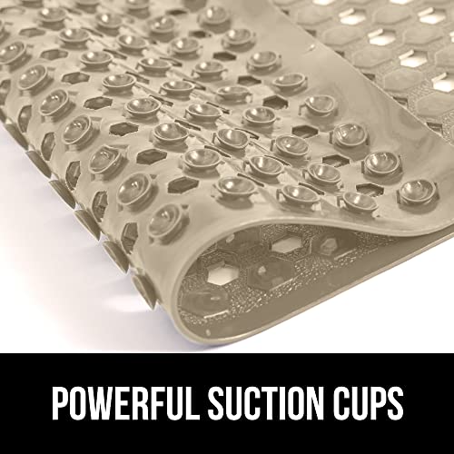 GORILLA GRIP Patented Square Shower Stall Mat, Small Bathtub Floor Mats for Stand Up Showers, Suction Cups and Drainage Holes, Machine Wash, Soft on Feet, Bathroom Accessories 21x21 Inch, Beige Opaque - Image 3