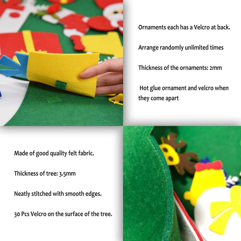 Fayoo DIY Felt Christmas Tree with 30pcs Ornaments  Xmas Gifts for Kids New Year Handmade Christmas Door Wall Hanging Decorations - Image 3