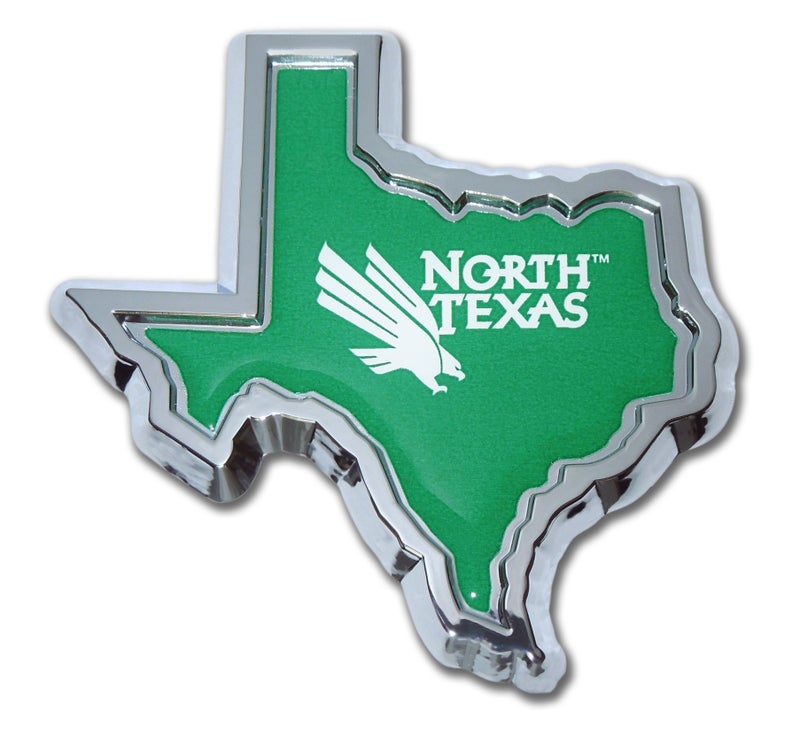 Elektroplate University of North Texas Chrome Shape of Texas Auto Emblem - Image 4