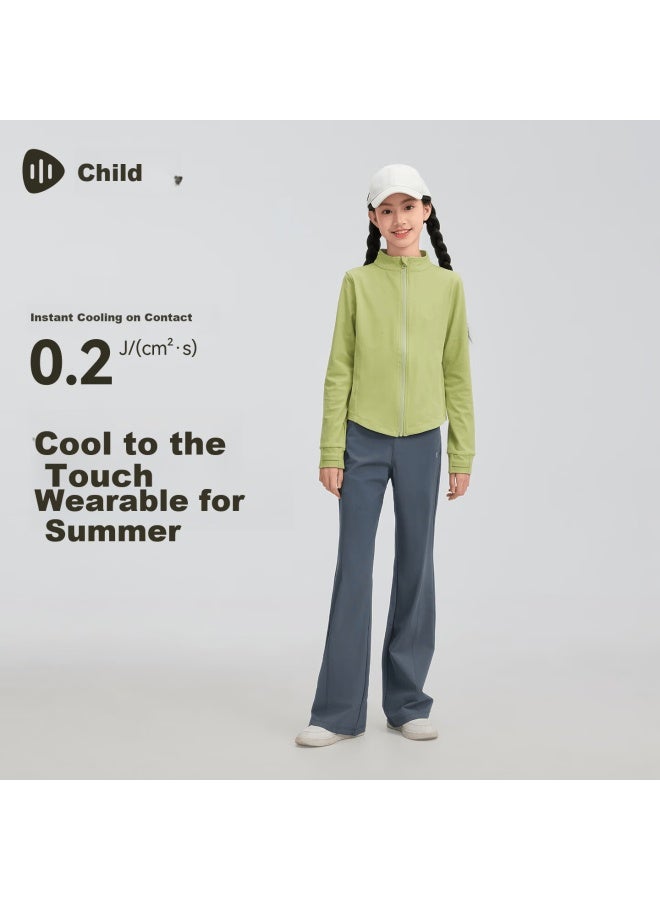 Souhait Kids Sun Protection Long Pants Girls  Spring Summer New Cool Breathable Flared Elastic Pants For Big Kids - Image 2