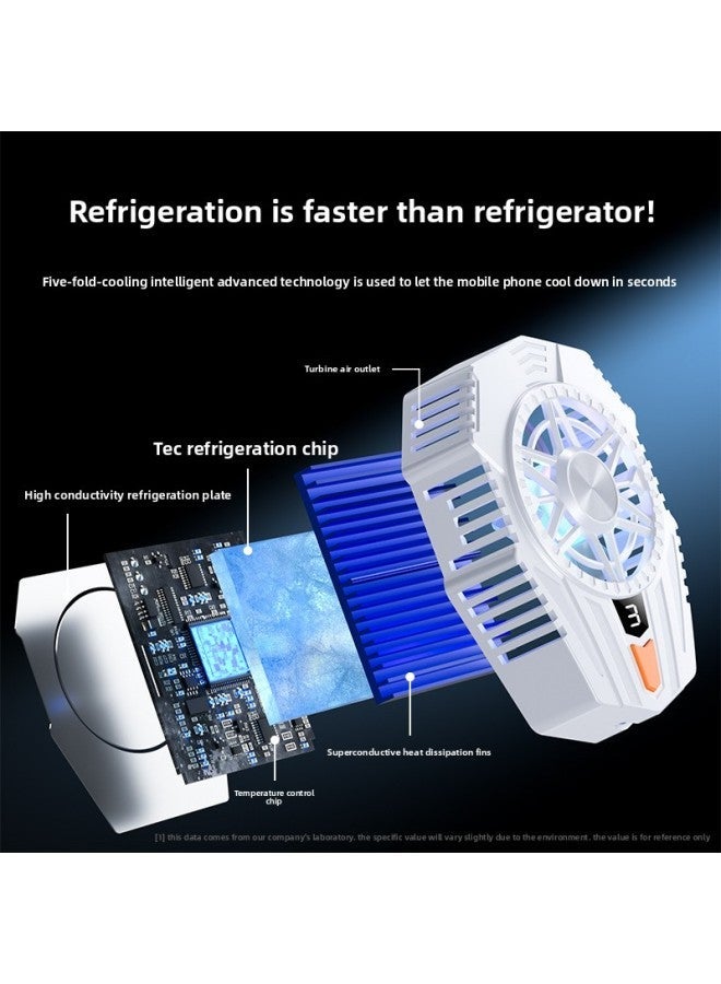 Mobile Phone Radiator Cooling Artifact Semiconductor Refrigeration Ultra-quiet Ice-sealed Back Clip Fan Anchor Game Application-Color:[white]-sr15  - Image 5