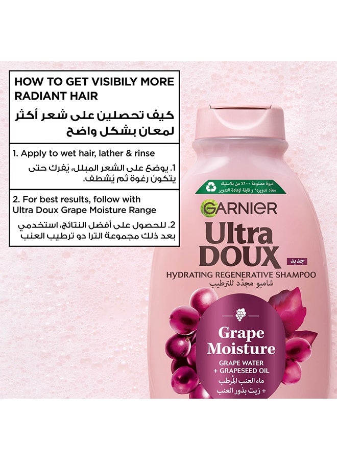 garnier Ultra Doux Grape Moisture - Hydrating Regenerative Shampoo for Dehydrated Hair - 400ml - Image 4