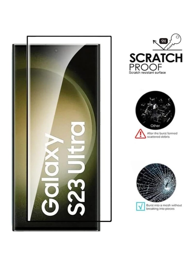 OMAKSS Screen Protector for Samsung Galaxy S23 ULTRA Tempered Glass Screen Protector Full Glue Edge to Edge 9H Hardness Anti Fingerprint 3D Curved Scratch Resistance Glass for Samsung Galaxy  ULTRA - Image 2