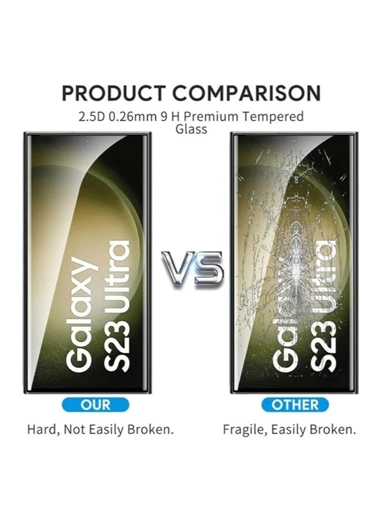 OMAKSS Screen Protector for Samsung Galaxy S23 ULTRA Tempered Glass Screen Protector Full Glue Edge to Edge 9H Hardness Anti Fingerprint 3D Curved Scratch Resistance Glass for Samsung Galaxy  ULTRA - Image 3