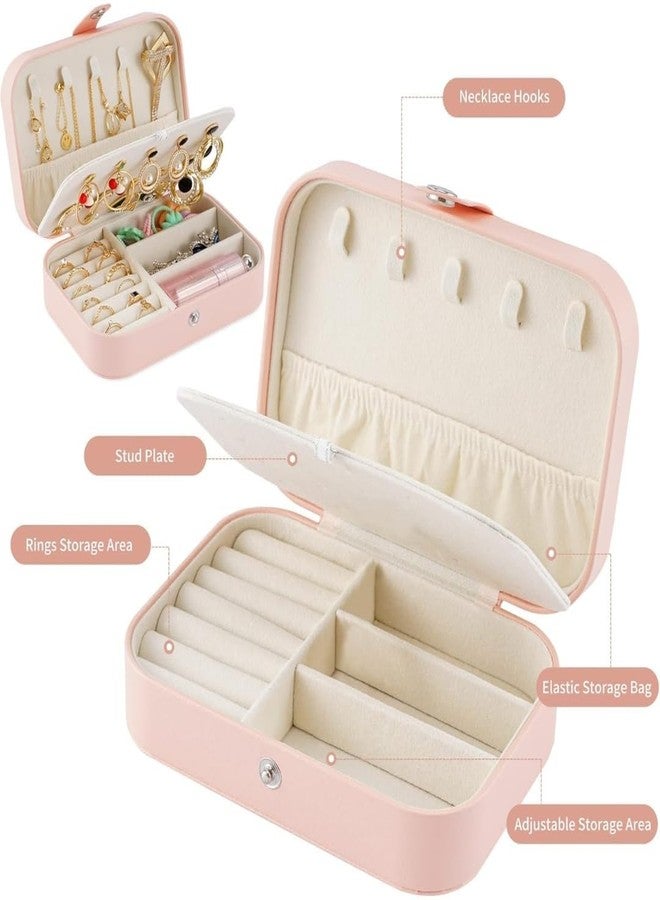 ARLICODECK Portable PU Leather Travel Jewelry Box, Storage Box Case with Dividers Container for Rings, Earrings, Necklace Home Organizer, Jewelry Organizer for Women Travel - Multicolor - Image 3