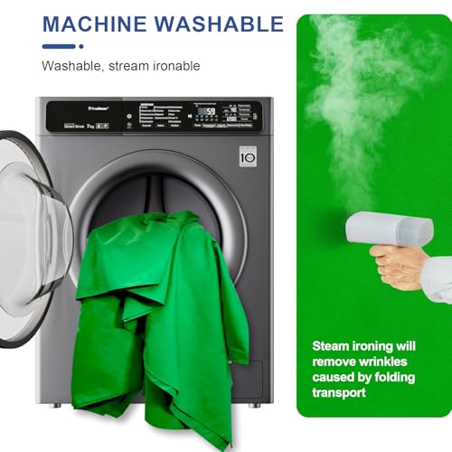 EMART 5x7ft Green Screen Backdrop, Polyester Wrinkle-Resistant Curtain Fabric, Chroma-Key greenscreen Cloth Sheet for Zoom, Including 2 Spring Clamps Suitable for Photoshoot, Interview, Live Stream - Image 2