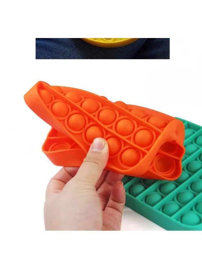 AROAQ لعبة فidget الحسية بفقاعات الدفع والضغط، ألعاب تخفيف التوتر الحسية، ألعاب ضغط سيليكون محمولة للأطفال والبالغين، (أخضر دائري) - Image 2