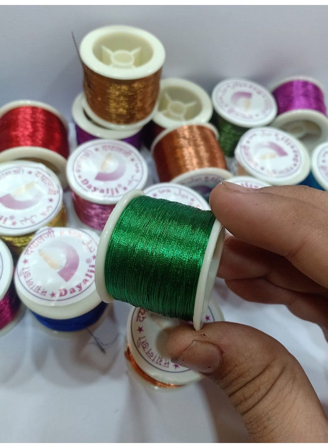 Unikart Premium Dayalji Multicoloured Zari Thread Pack of 20pcs for Aari/Maggam Embroidery, Art & Craft Work, Jewellery & Bangles Making Thread & DIY Kit. - Image 3