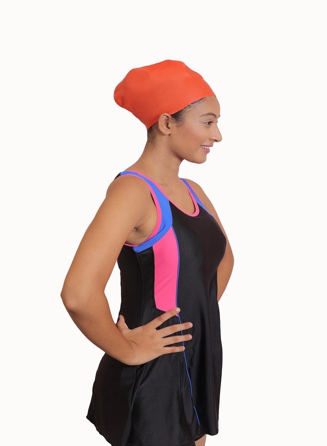 AASHRAY Latest Designed AMBUDA Shape Swim Cap for Long Hair,Waterproof Silicone Swimming Cap for Girl's and Women's (Plain) - Image 4