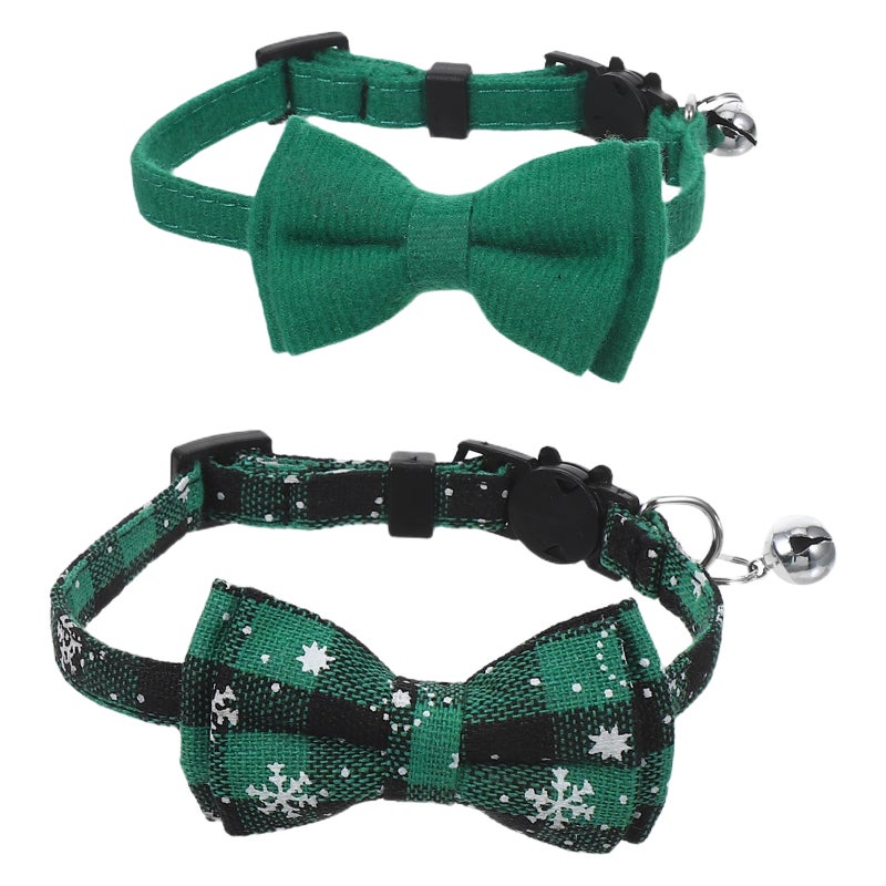 2pcs Breakaway Cat Collars With Bells Safety Kitten Small Pet Collars For Girl Boy Removable Bowtie For Parties And Celebrations - Image 5