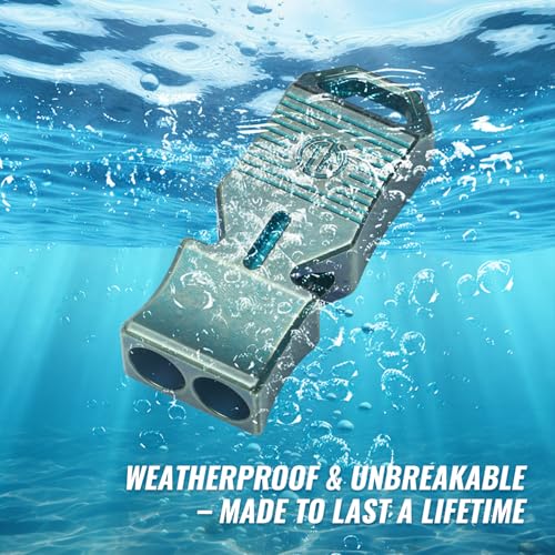 TACRAY Titanium Emergency Survival Whistle – Square Dual-Tube Design, Ultra-Loud 120+dB, Waterproof & Durable, EDC Safety Whistle for Camping, Hiking, Outdoor & Rescue (Green) - Image 5