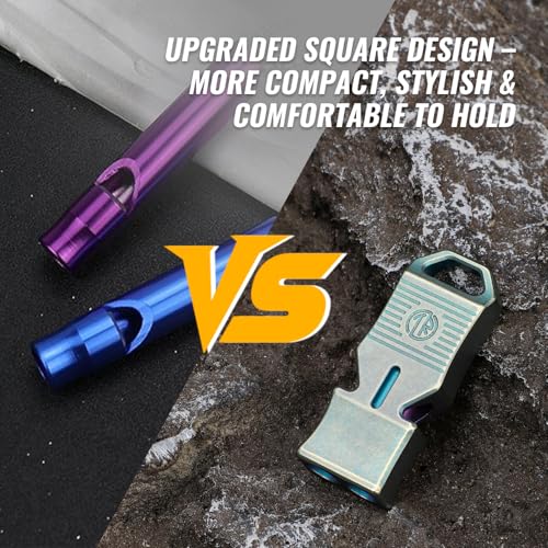 TACRAY Titanium Emergency Survival Whistle – Square Dual-Tube Design, Ultra-Loud 120+dB, Waterproof & Durable, EDC Safety Whistle for Camping, Hiking, Outdoor & Rescue (Green) - Image 3