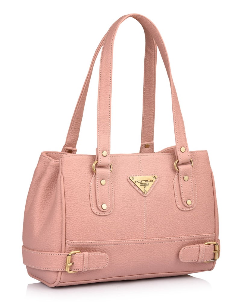 Fostelo Women's Nightingale Satchel Tote Handbag for Women | Ladies Purse | Stylish Shoulder Bag | Gift For Women | Light Pink - Image 2