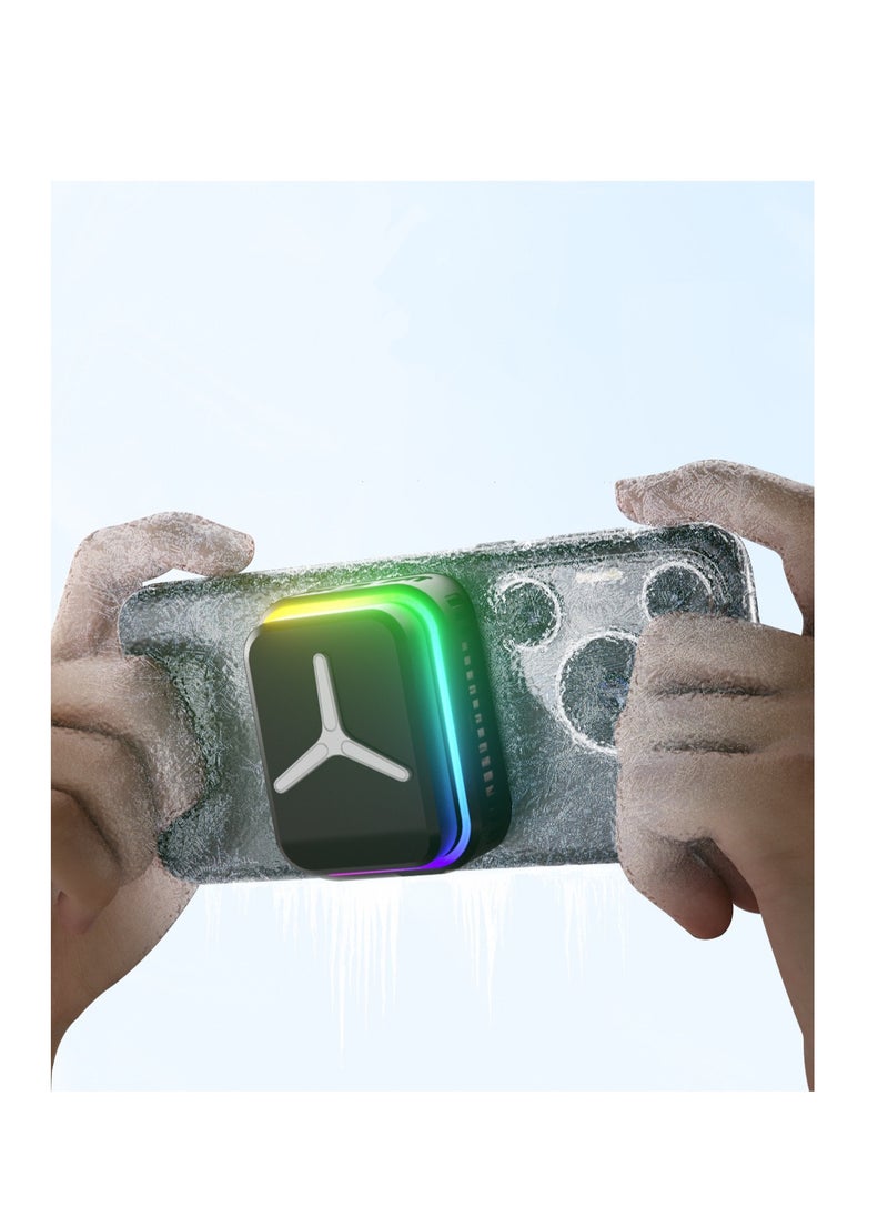 Magnetic Phone Radiator Semiconductor Quick Cooling Fan – RGB Light | Gaming, Tiktok Live Streaming Cooler | Portable Universal for iPhone Android（Black）  - Image 1