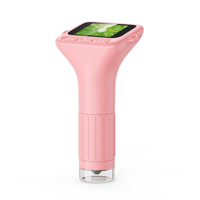 Kids Microscope: 1080P HD Lens With 2MP Pixels Pink Palm-sized Design - 2.0-Inch IPS Wide-Color-Gamut Screen Digital Microscope for Kids Boys Girls Educational Science Use - Image 1