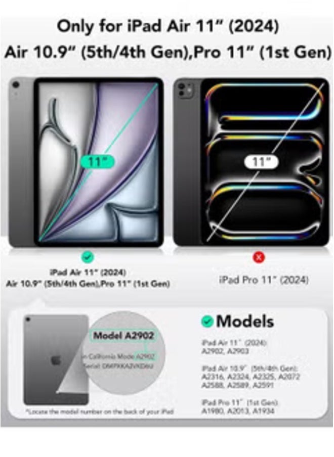 vesus حافظة صدمات EVA للأطفال باللون البرتقالي لجهاز iPad Air 11 بوصة M2 (2024) - غلاف واقي خفيف الوزن مع مقبض وحامل - Image 2