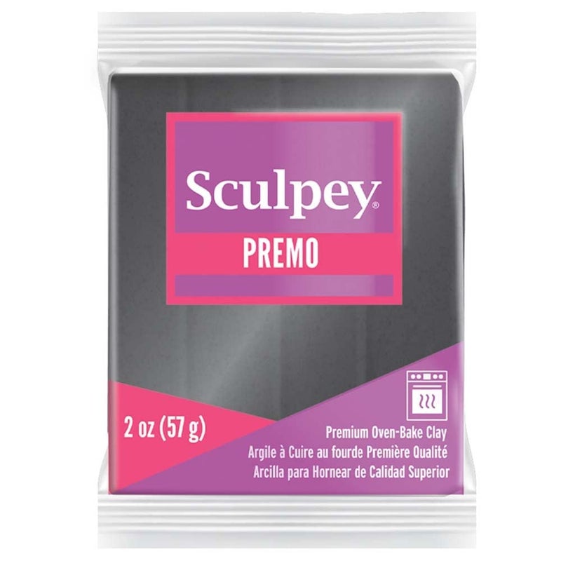 Sculpey Sculpey Premo Polymer OvenBake Clay Graphite Pearl Dark Gray Non Toxic 2 oz bar Great for jewelry making holiday DIY mixed media and more Premium clay perfect for clayers and artists 