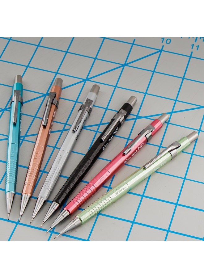 Pentel Sharp Mechanical Pencil 0.7Mm Metallic Barrels, Assorted Colors, Pack of 3 (P207MBP3M) - Image 2