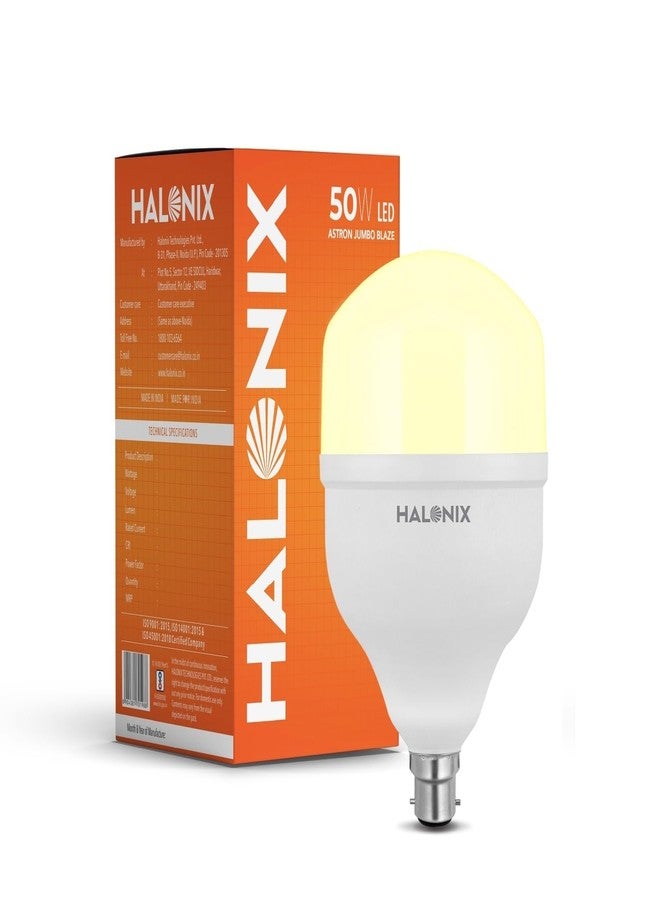 Halonix Jumbo 50W Higher Wattage Yellow Led Bulb | Warm White Led Bulb | Base- B22 | Energy Efficient | Surge Protection | Pack of 1 - Image 1