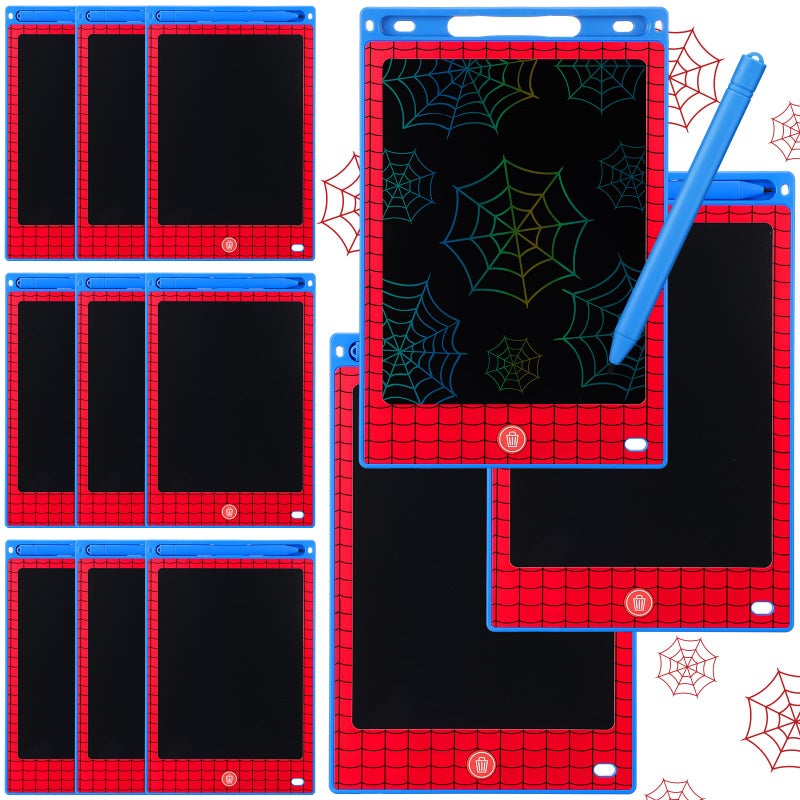 Nezyo 12 Pack Large Spider Party Favors LCD Writing Tablet 85 Inch Red Blue Spider Web Drawing Tablet Erasable Reusable Electronic Drawing Pads for Birthday Supplies Gift Goodie Bags Stuffer - Image 3