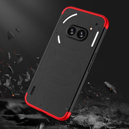 SPAZY CASE®Nothing Phone 2a / 2a Plus 5G Back Cover | Full Body 3 in 1 Slim Fit 360 Degree Protection Hybrid Hard Bumper Back Case Cover forNothing Phone 2A / 2A Plus 5G - Black & Red - Image 3