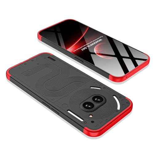 SPAZY CASE®Nothing Phone 2a / 2a Plus 5G Back Cover | Full Body 3 in 1 Slim Fit 360 Degree Protection Hybrid Hard Bumper Back Case Cover forNothing Phone 2A / 2A Plus 5G - Black & Red - Image 4