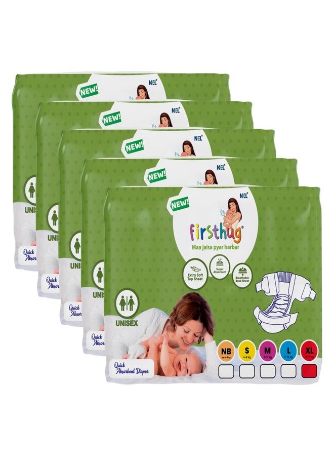 FIRSTHUG Baby Diaper Tape Style with Advanced Leak Protection | Quick Absorbent | Extra Large | 12 to 17 Kg | 50 Count | Pack of 5 - Image 1