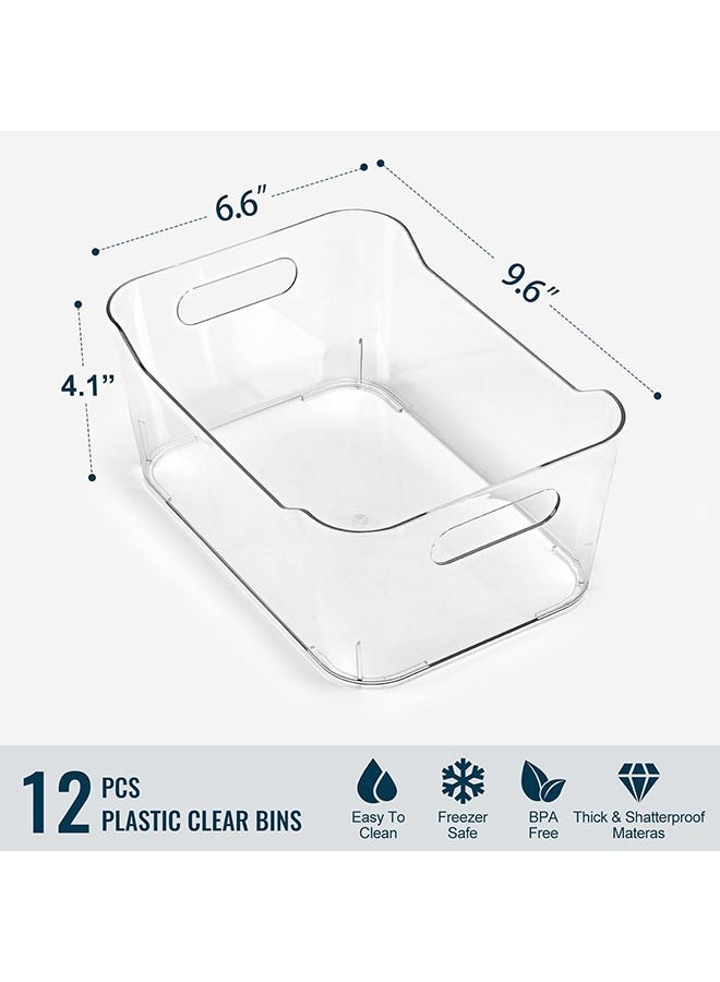YelaJoy Clear Plastic Storage Bins, Set of 12, Multi-Use Organization and Storage Containers for Pantry, Cabinet, Refrigerator, Freezer, Bathroom, Organizer Bins for Home & Kitchen ﻿  - Image 2