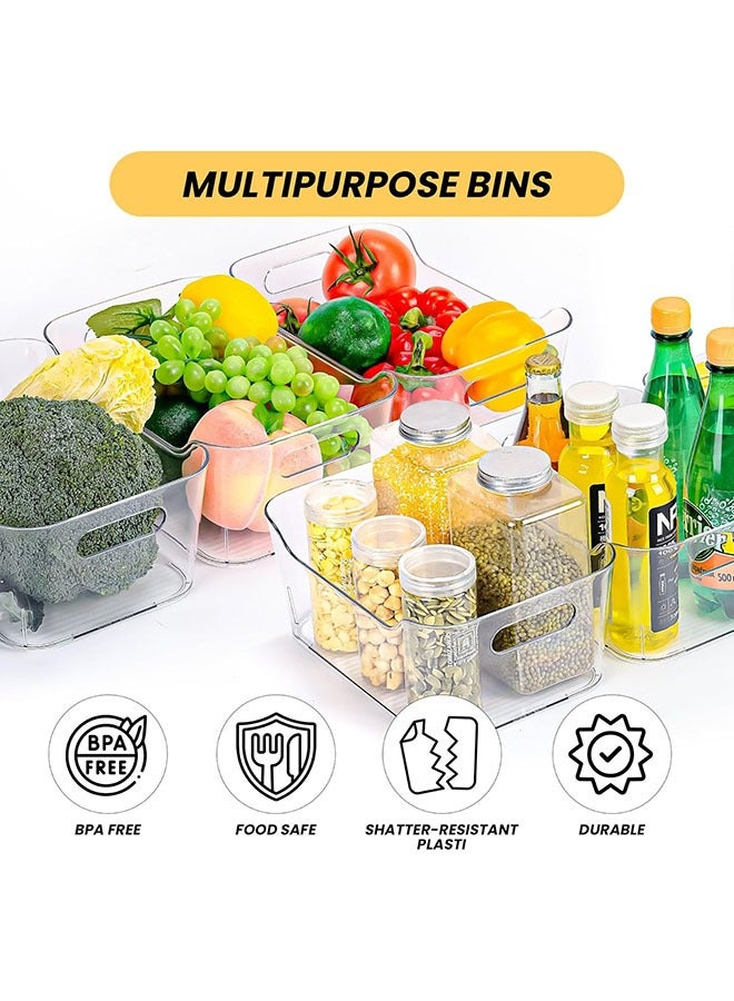 YelaJoy Clear Plastic Storage Bins, Set of 12, Multi-Use Organization and Storage Containers for Pantry, Cabinet, Refrigerator, Freezer, Bathroom, Organizer Bins for Home & Kitchen ﻿  - Image 4