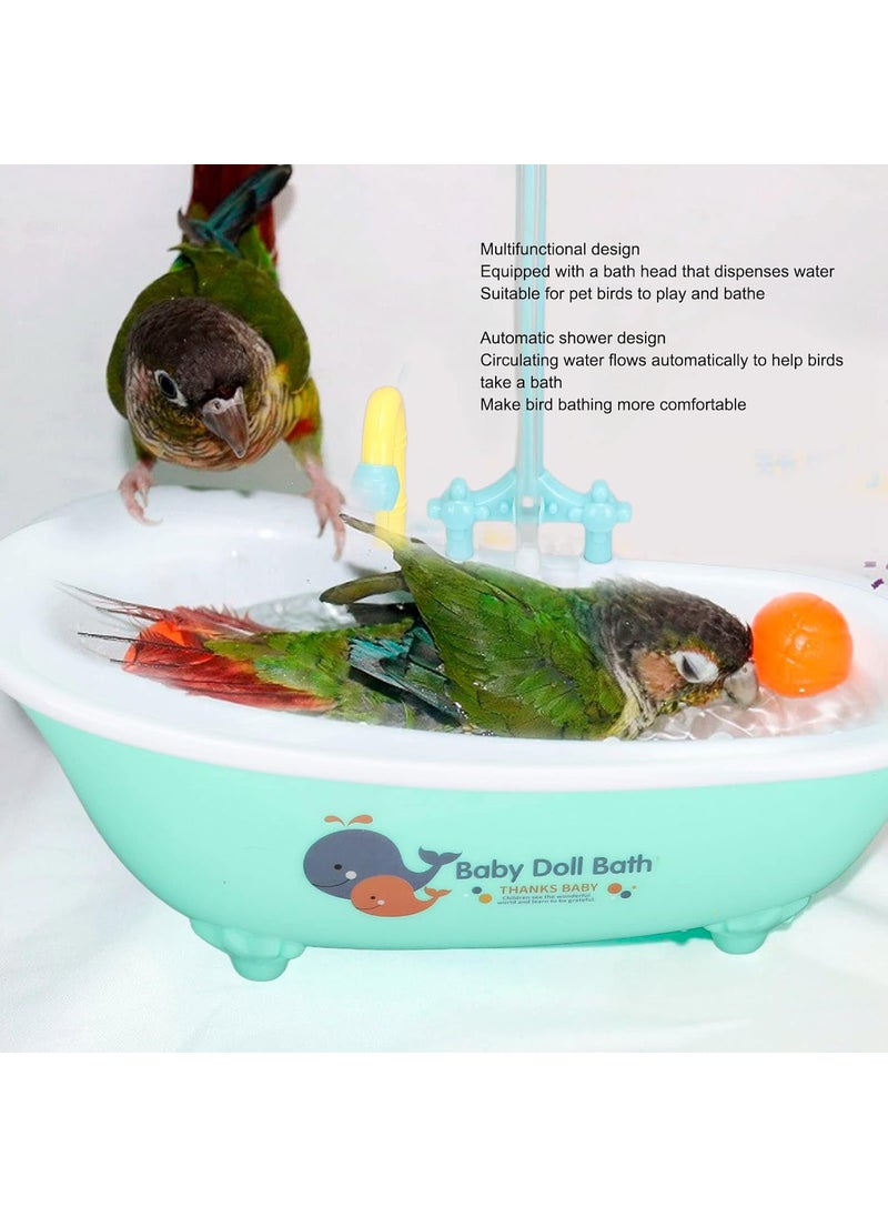 Focket Bird Bathtub Pool for Shower Automatic Bathtub with Faucet Electric Bird Shower Toy Parrot Bathtub Birdbath Bowl Bath Feeder for Parakeet Canaries Swimming Pool Toy  - Image 2