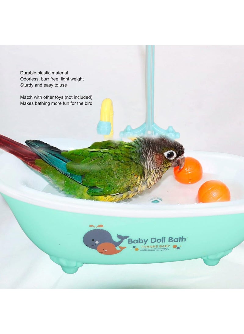 Focket Bird Bathtub Pool for Shower Automatic Bathtub with Faucet Electric Bird Shower Toy Parrot Bathtub Birdbath Bowl Bath Feeder for Parakeet Canaries Swimming Pool Toy  - Image 4