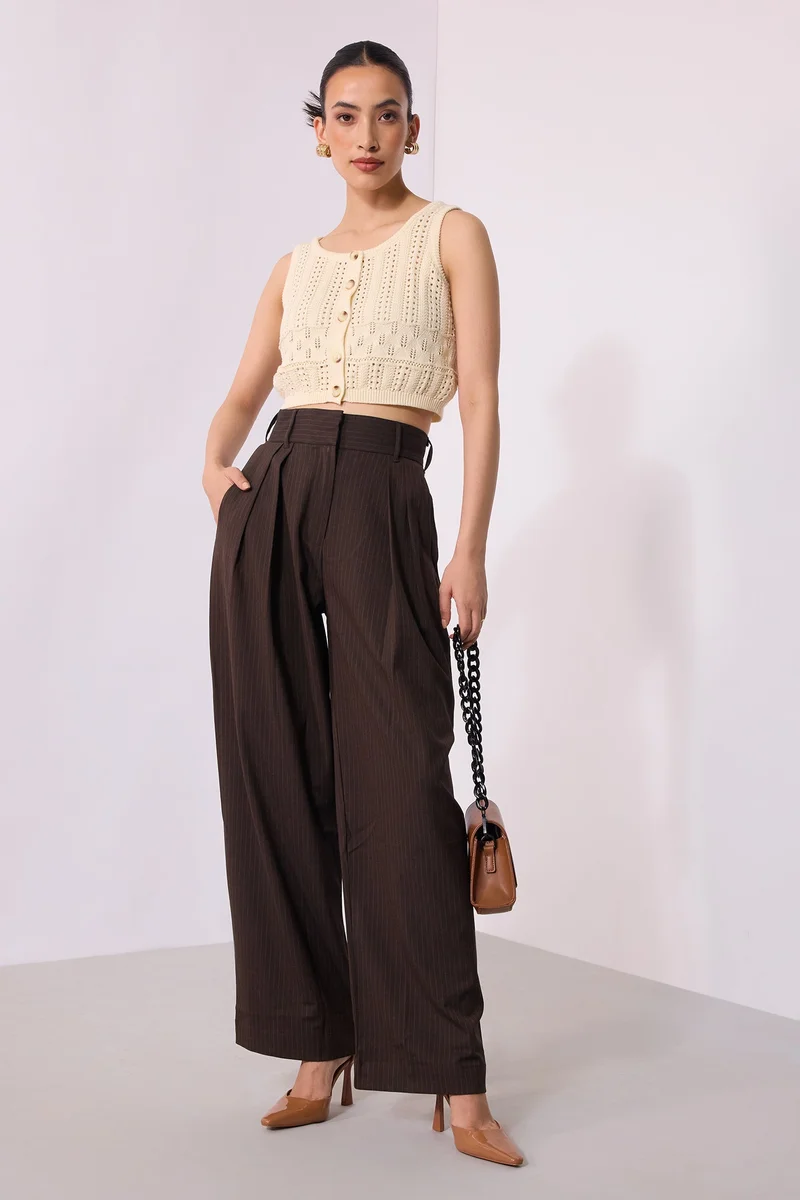 Virgio Viscose Stretch Workwear Pleated Pant for Women