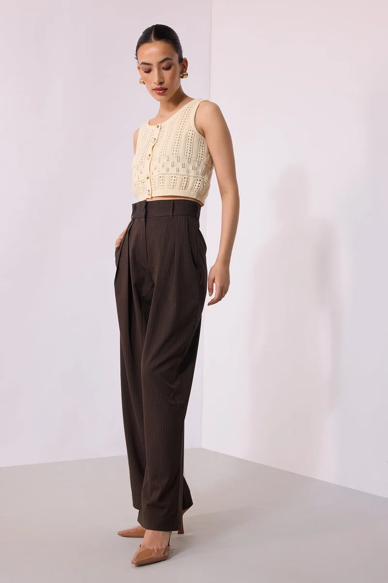 Virgio Viscose Stretch Workwear Pleated Pant for Women