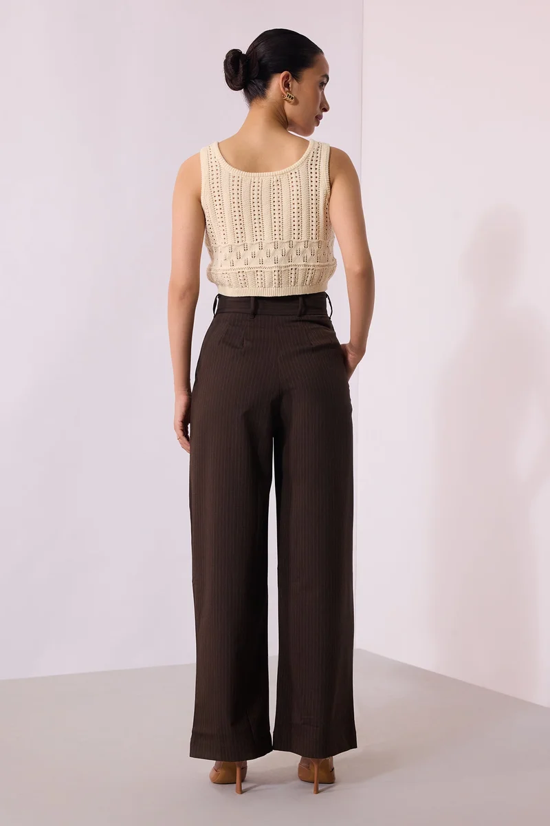Virgio Viscose Stretch Workwear Pleated Pant for Women