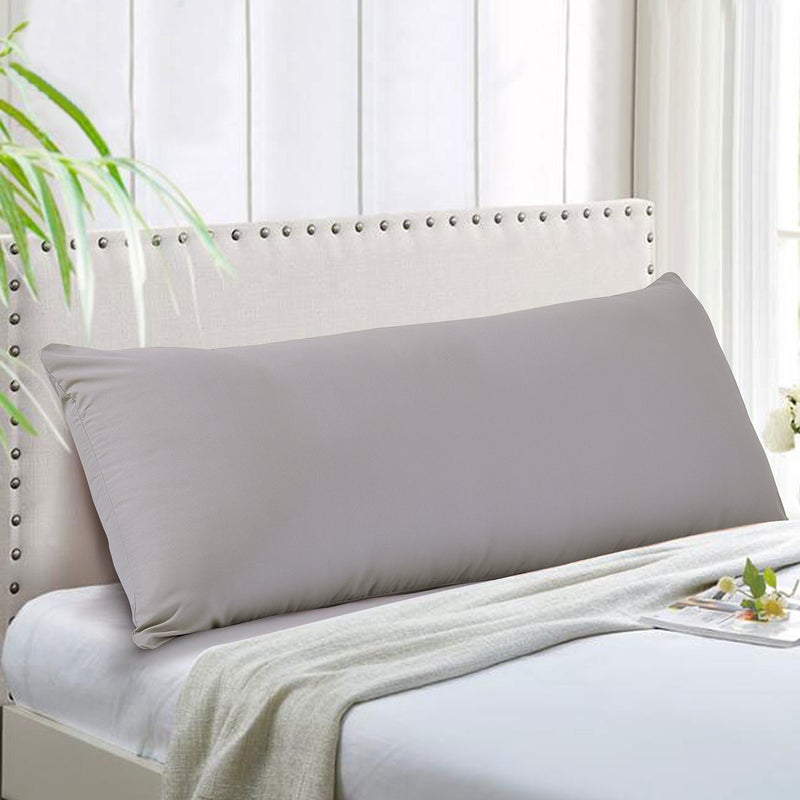 EVOLIVE Ultra Soft Microfiber Body Pillow Cover/Pillowcases 21"x54" with Hidden Zipper Closure (21"x54" Body Pillow Cover, Silver Grey) - Image 2