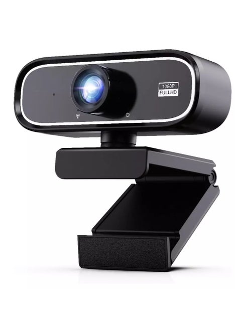 Q5 Full HD Webcam 1080p /30fps - 2.1MP , Wide-Angle Built-in Dual Noise Reduction Microphone , Plug and Play ,Live Streaming Video Conference Webcam for PC/Laptop/Android TV Box/Android | Black