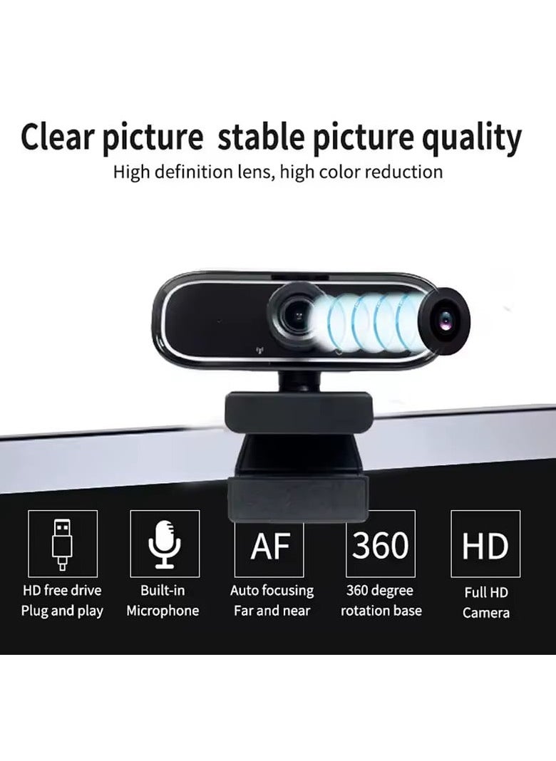 Generic - Q5 Full HD Webcam 1080p /30fps - 2.1MP , Wide-Angle Built-in Dual Noise Reduction Microphone , Plug and Play ,Live Streaming Video Conference Webcam for PC/Laptop/Android TV Box/Android | Black - Image 1