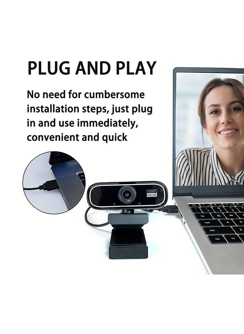 Generic - Q5 Full HD Webcam 1080p /30fps - 2.1MP , Wide-Angle Built-in Dual Noise Reduction Microphone , Plug and Play ,Live Streaming Video Conference Webcam for PC/Laptop/Android TV Box/Android | Black - Image 1