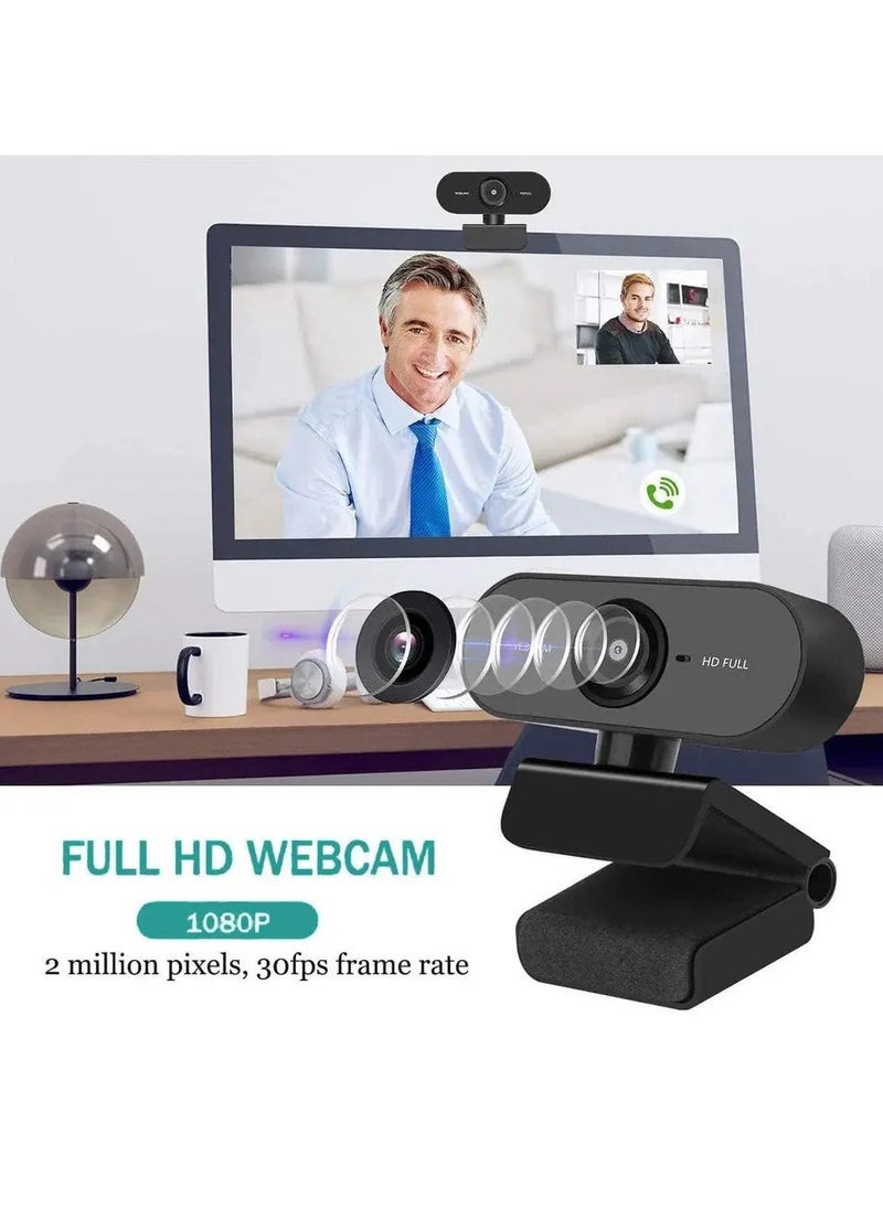 Generic - Q5 Full HD Webcam 1080p /30fps - 2.1MP , Wide-Angle Built-in Dual Noise Reduction Microphone , Plug and Play ,Live Streaming Video Conference Webcam for PC/Laptop/Android TV Box/Android | Black - Image 1