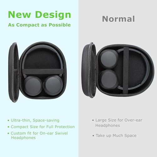 VERTUS® Headphone Carrying Hard Storage Bag Pouch Case Cover for Boat Rockerz 480 Bluetooth Headphone (Black) - Image 2