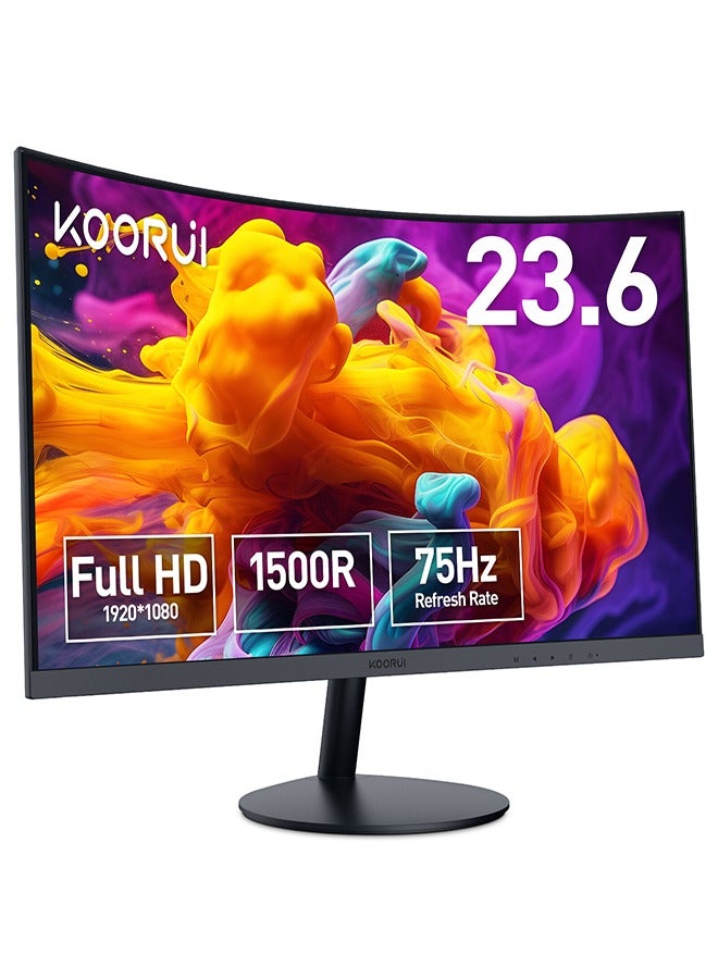 23.6-Inch Curved Business Monitor – Full HD 1920 x 1080, Refresh Rate (75Hz–HDMI, 60Hz-VGA), sRGB 99% Color Gamut, 3000: 1 Static Contrast, 16.9 Screen Ratio, 16.7m Maximum Color, Tilt Adjustable, HDMI and VGA, Cinema mode, Eye Protection, RTS, FPS | 24N5CA