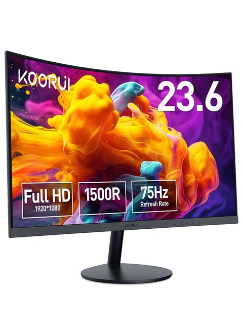 23.6-Inch Curved Business Monitor – Full HD 1920 x 1080, Refresh Rate (75Hz–HDMI, 60Hz-VGA), sRGB 99% Color Gamut, 3000: 1 Static Contrast, 16.9 Screen Ratio, 16.7m Maximum Color, Tilt Adjustable, HDMI and VGA, Cinema mode, Eye Protection, RTS, FPS | 24N5CA