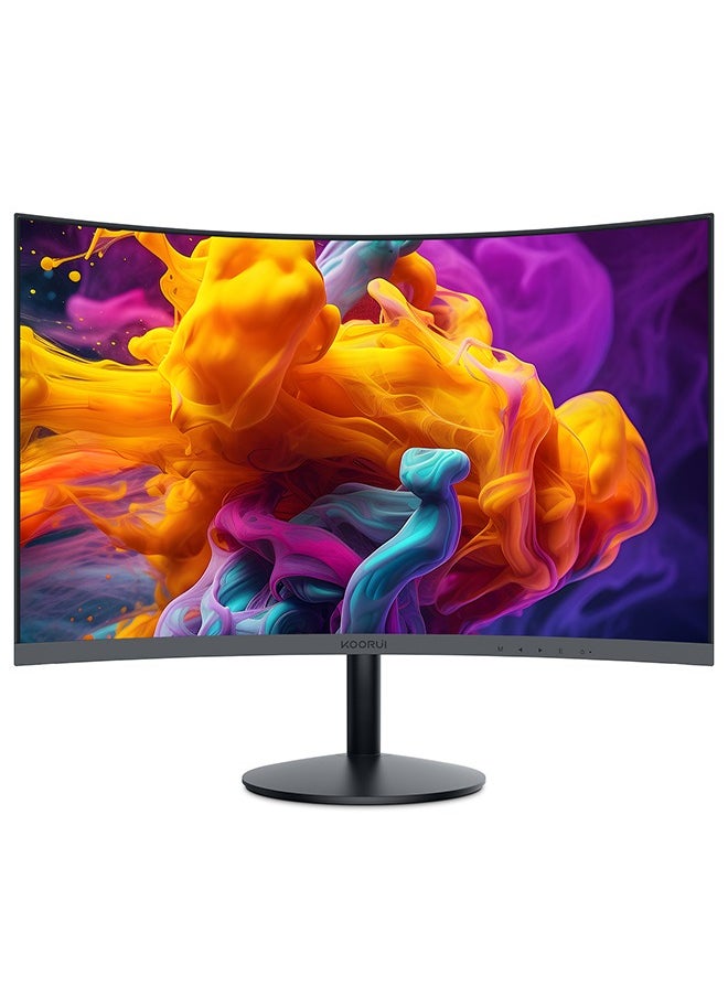 KOORUI - 23.6-Inch Curved Business Monitor – Full HD 1920 x 1080, Refresh Rate (75Hz–HDMI, 60Hz-VGA), sRGB 99% Color Gamut, 3000: 1 Static Contrast, 16.9 Screen Ratio, 16.7m Maximum Color, Tilt Adjustable, HDMI and VGA, Cinema mode, Eye Protection, RTS, FPS | 24N5CA - Image 1
